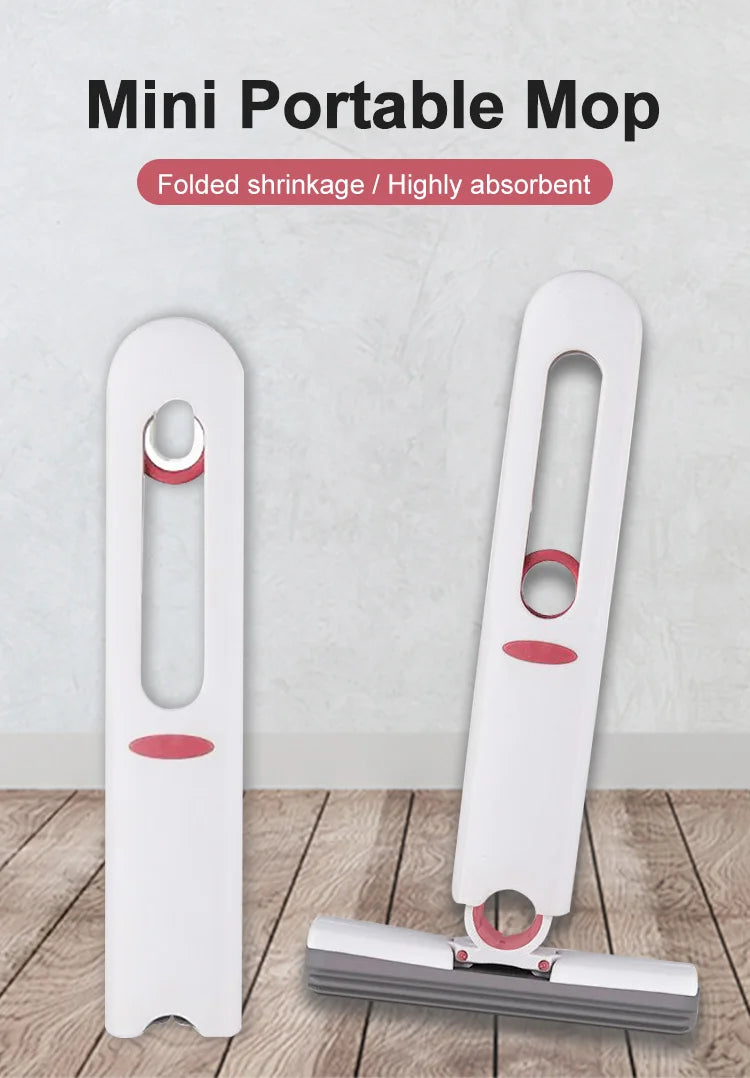 Mini Mop Portable Self-Squeeze Small Mops Self Wringing Mop Strong Absorbent Sponge Mops Desk Window Car Clean Tools